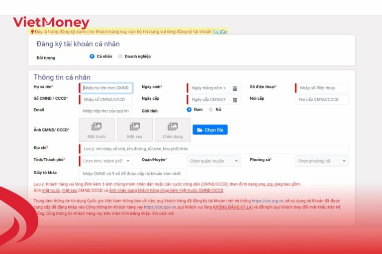 Tra cứu nợ xấu trên website chính thức CIC