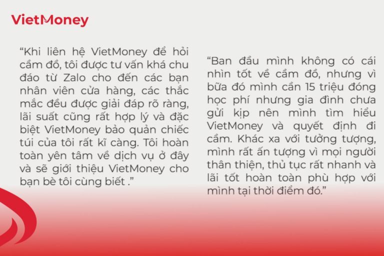 Khách hàng đánh giá thế nào về VietMoney?